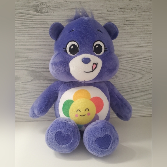 Care Bears Basic Fun Plush Toy 10" Purple Blue Smiling Flower Sunflower 2020 - Picture 1 of 4